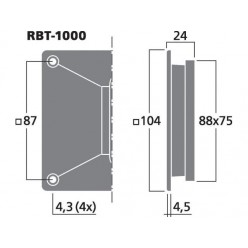 Monacor RBT-1000 Wstęgowy głośnik wysokotonowy, 80W MAX/40W RMS/6Ω